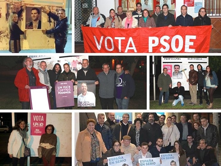 Pegada de carteles elecciones 20D - Rincón de la Victoria