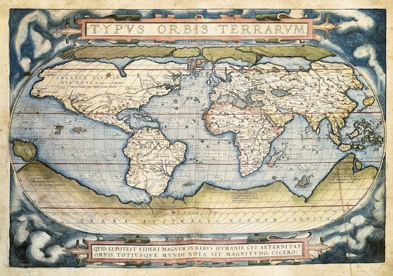 Mapamundi de Ortelius copia