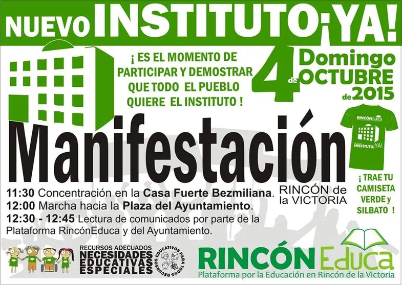 Cartel manifestación plataforma educación