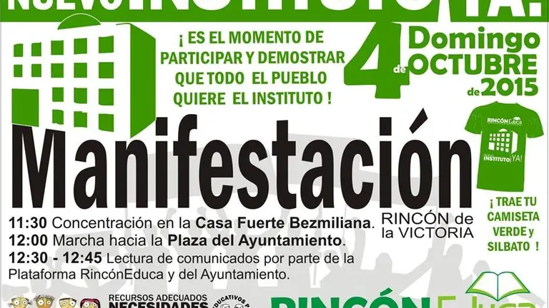 Cartel manifestaci&oacute;n plataforma educaci&oacute;n