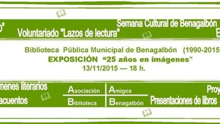 25 Aniversario Biblioteca Benagalb&oacute;n - Invitaci&oacute;n