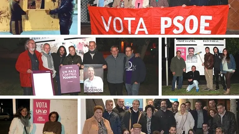 Pegada de carteles elecciones 20D - Rinc&oacute;n de la Victoria