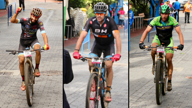 VI Desafio Granadillas MTB. Ignacio Ruiz, Antonio Ortiz y Manuel Garc&iacute;a.