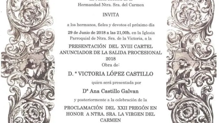 PRESENTACI&Oacute;N XVIII CARTEL ANUNCIADOR DE LA SALIDA PROCESIONAL