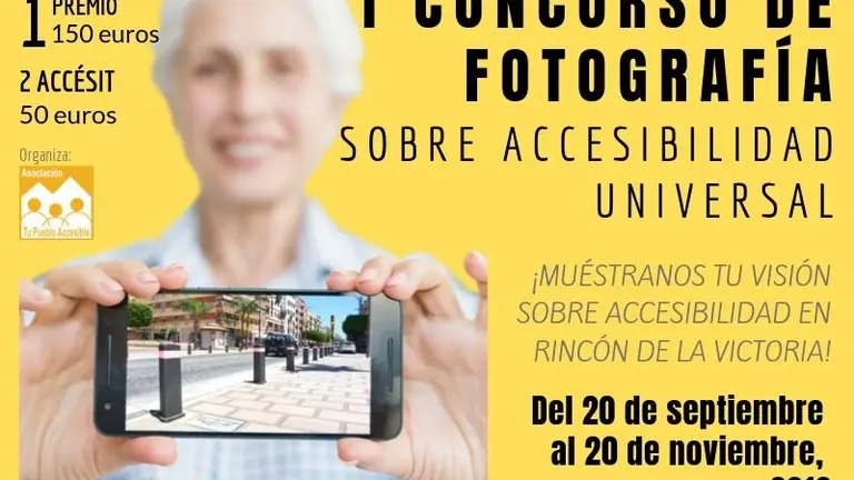 Cartel del I Concurso fotogr&aacute;fico sobre accesibilidad universal en Rinc&oacute;n de la Victoria.