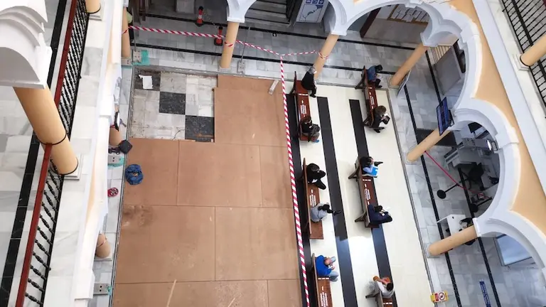 Obras en patio del Ayuntamiento