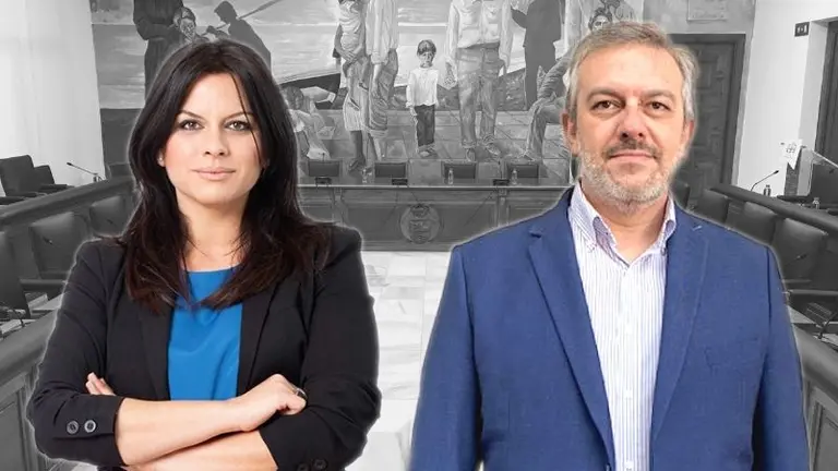 Concejala de Comercio, Paz Couto (PP) y concejal Jos&eacute; Rodriguez (VOX).