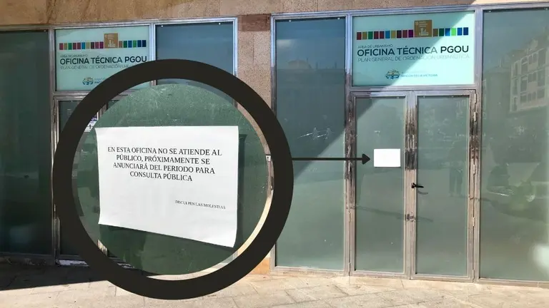 Oficina PGOU cerrada al público