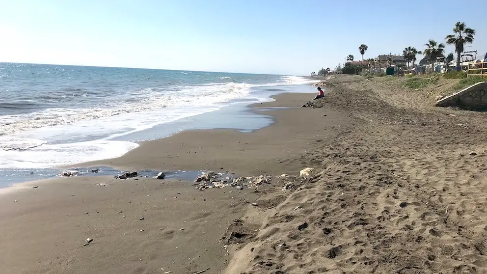 Desembocadura del arroyo Santillán ya sin los pilares del puente.