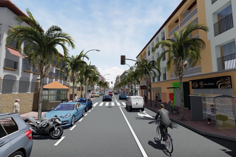 Diseño de la avenida en La Cala del Moral por el ayuntamiento