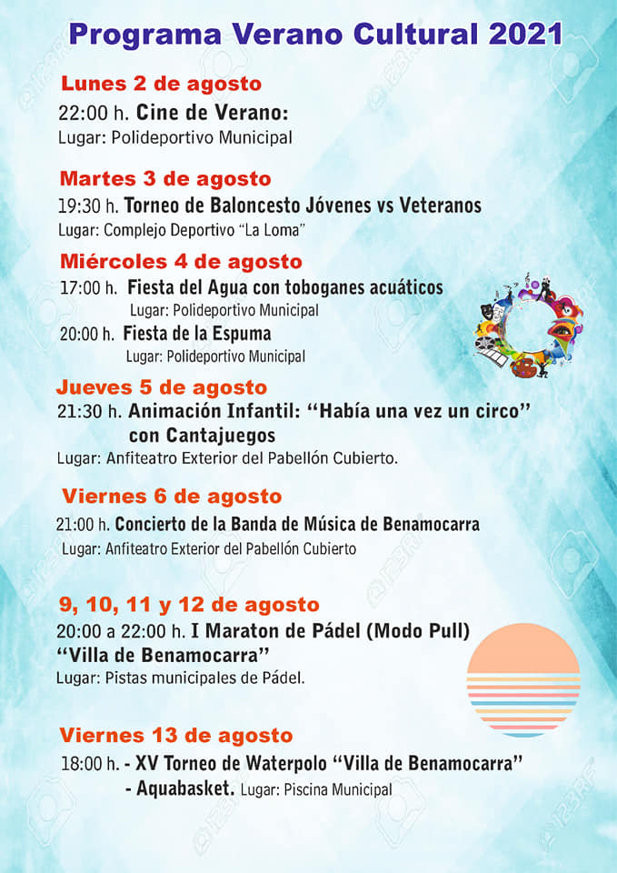 Actividades Verano Cultural Benamocarra 2021