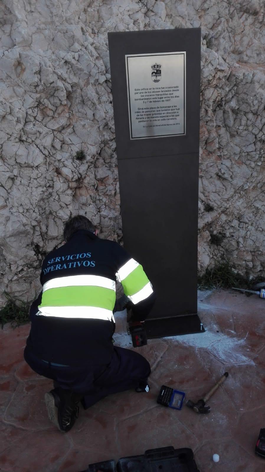 2021 la cala  acantilados, rehabilitacion placa desbandada